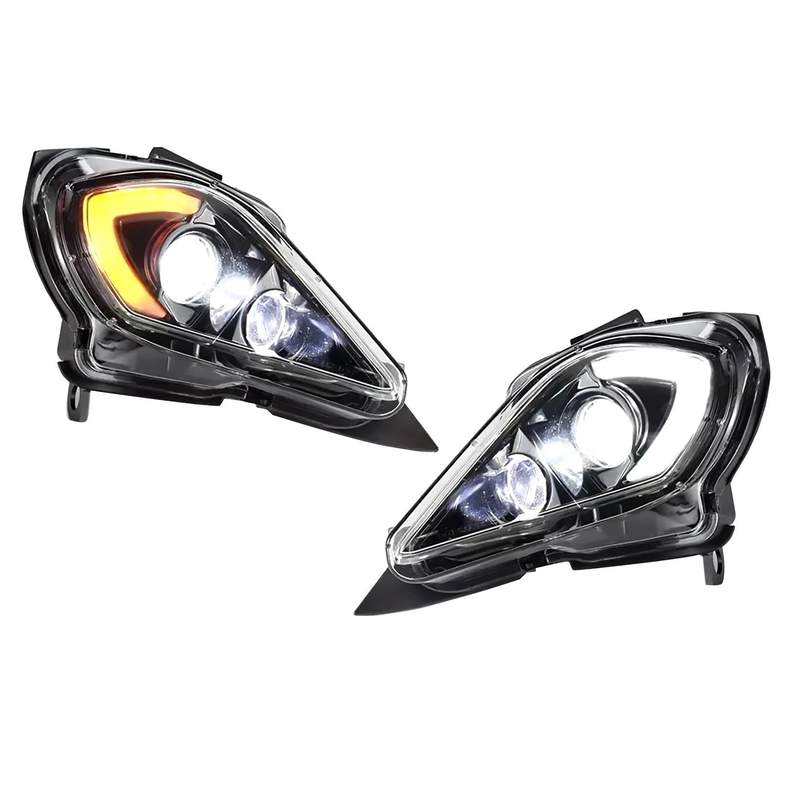 1pair Led Headlights For Yamaha Raptor 250 350 700 Yfz 450r Wolverine