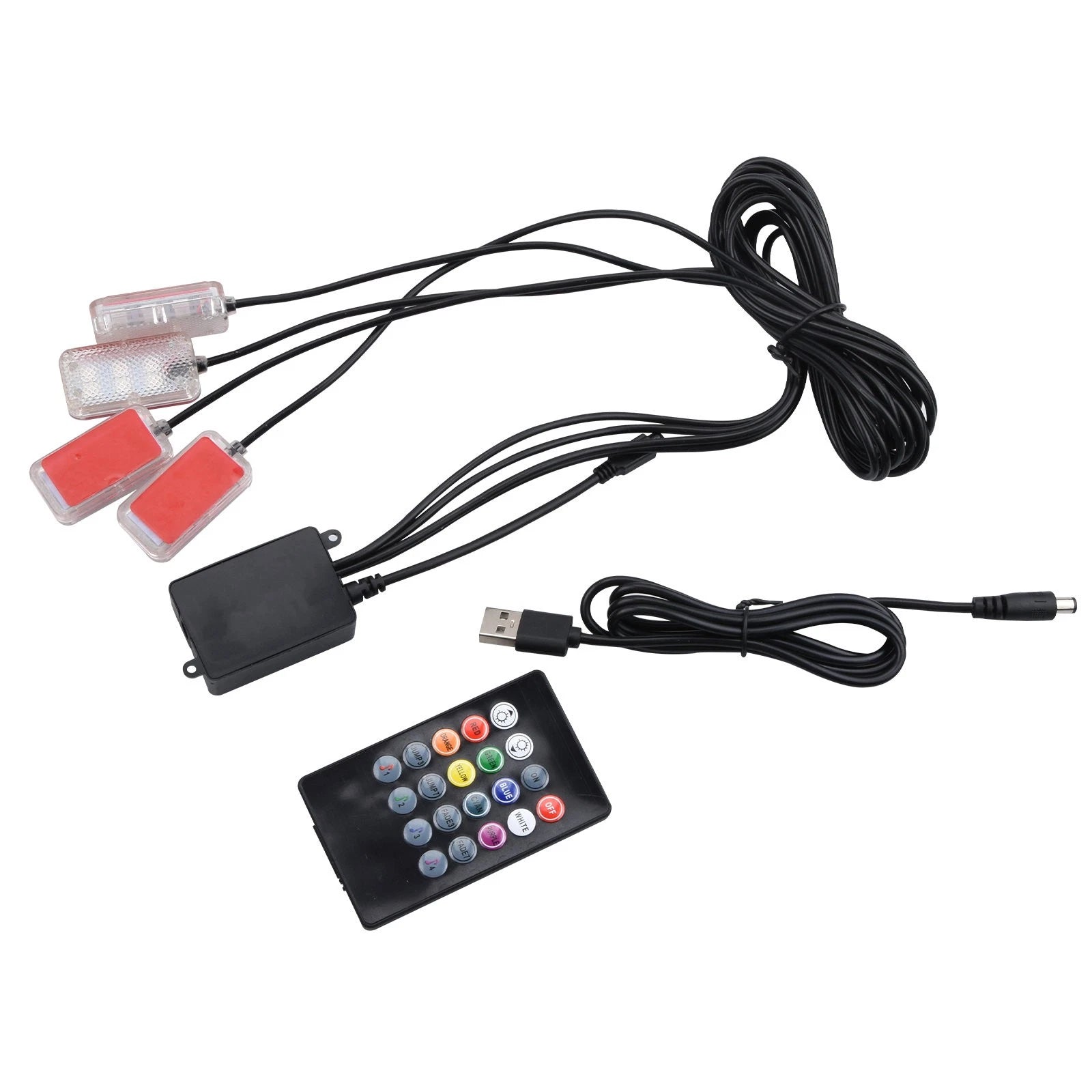 Rgb Usb Car Interior Ambient Lights App Control Music Sync Led Strips