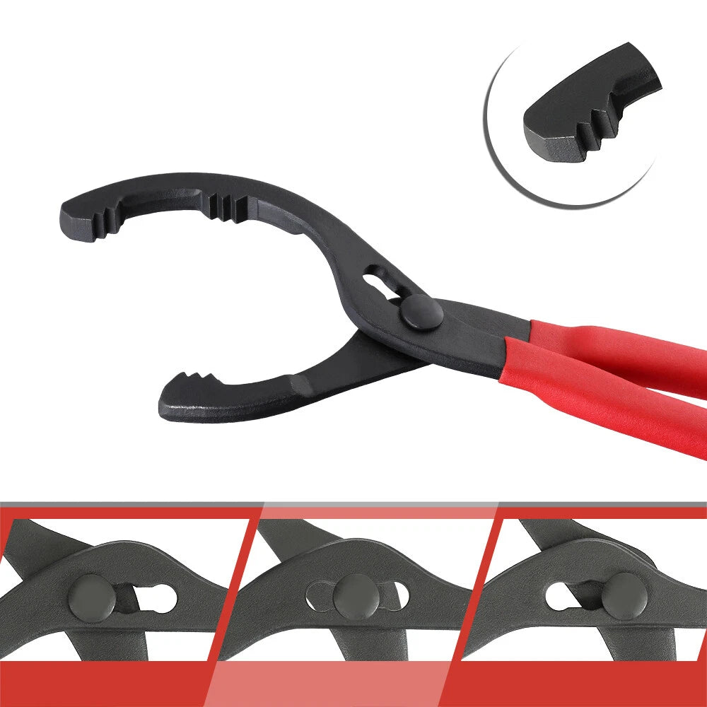 WORKPRO Adjustable Oil Filter Plier Wrench 12" BENT Head Oil Filter Removal Tool