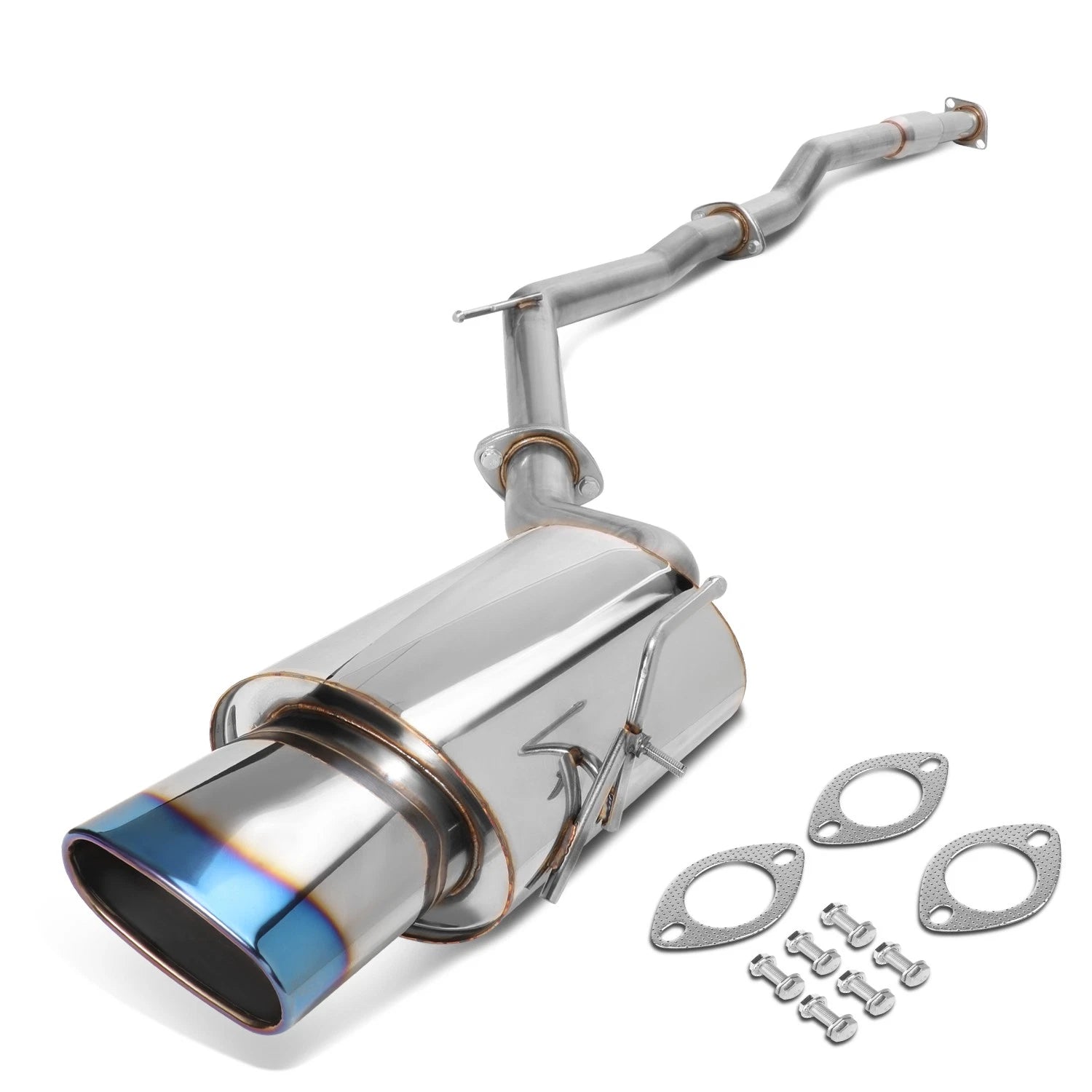 Fit 02-06 Altima 4cyl Qr25de Oval Burnt Tip Muffler | Built Supply Co