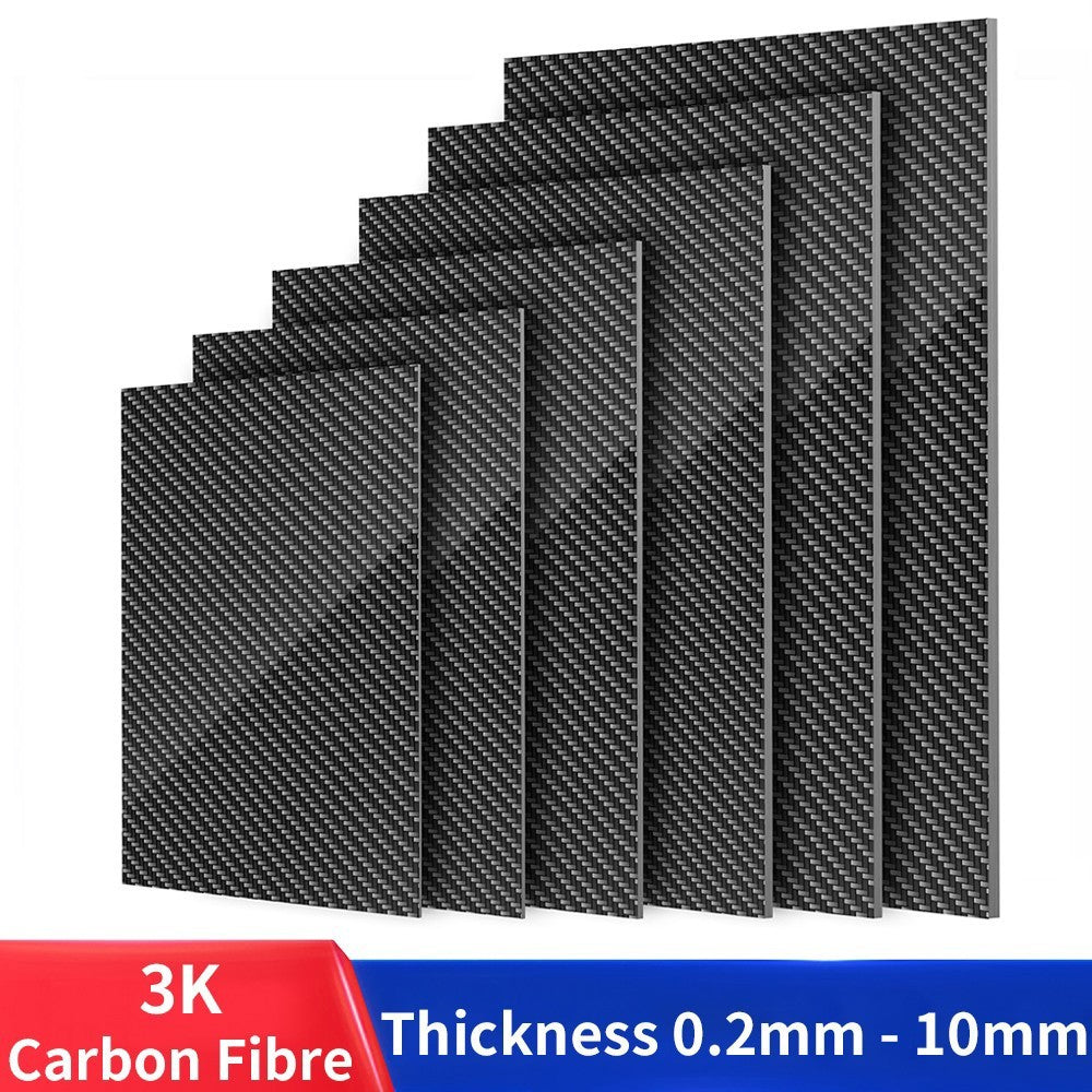 Carbon Fibre Sheet 3K Rigid 0.2mm - 10mm