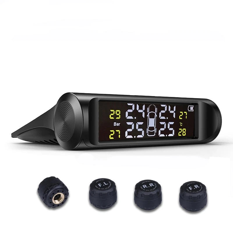 Solar Power Lcd Tire Pressure Monitoring System Wireless Tpms