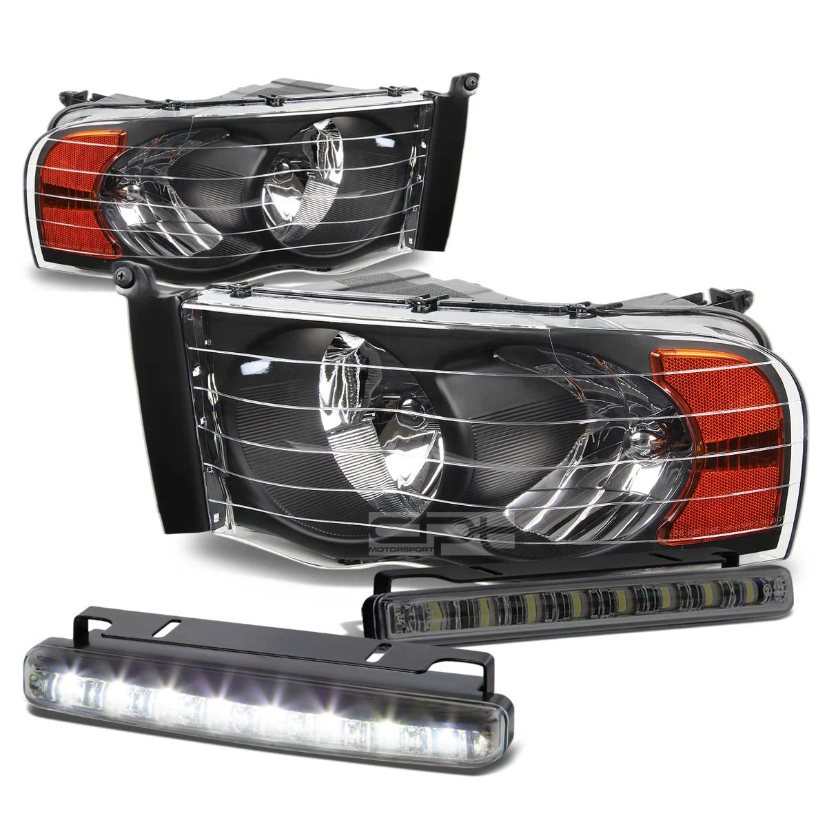 Black Housing Clear Lens Headlight+ambe<wbr/>r | Built Supply Co
