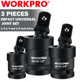 WORKPRO Impact Universal Joint Sets 3PCS 1/2" 3/8" 1/4" Dr Swivel