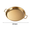 Gold Stainless Steel Plates With Double Handles For Food And For