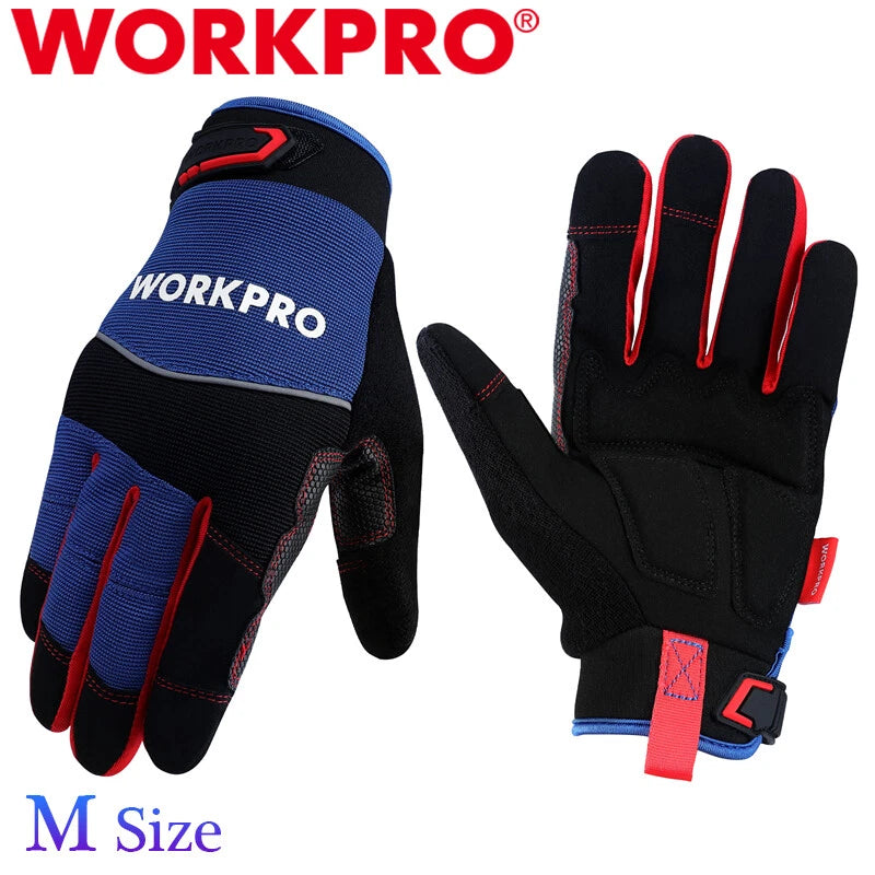 WORKPRO M Size Safety Work Gloves Mechanic Working Gloves Touch Screen Non-Slip