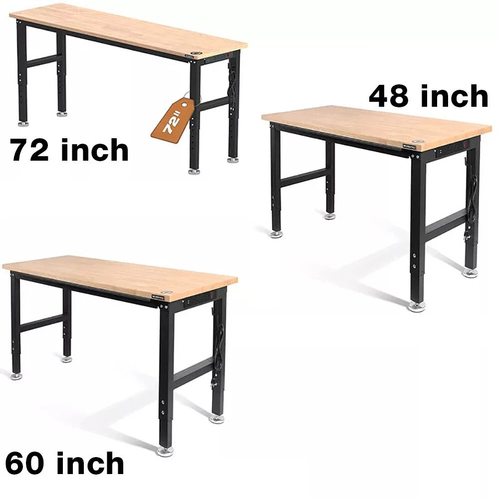 Workpro 72"/48''/60" Adjustable Workbench Heavy-duty Workstation