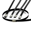 X5 12" 5mm Stainless Black Self-Locking Zip Tie Cable Wire For Heat