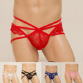 Men Gstring Underwear Lace See Through Low Rise Thong For Male Fashion