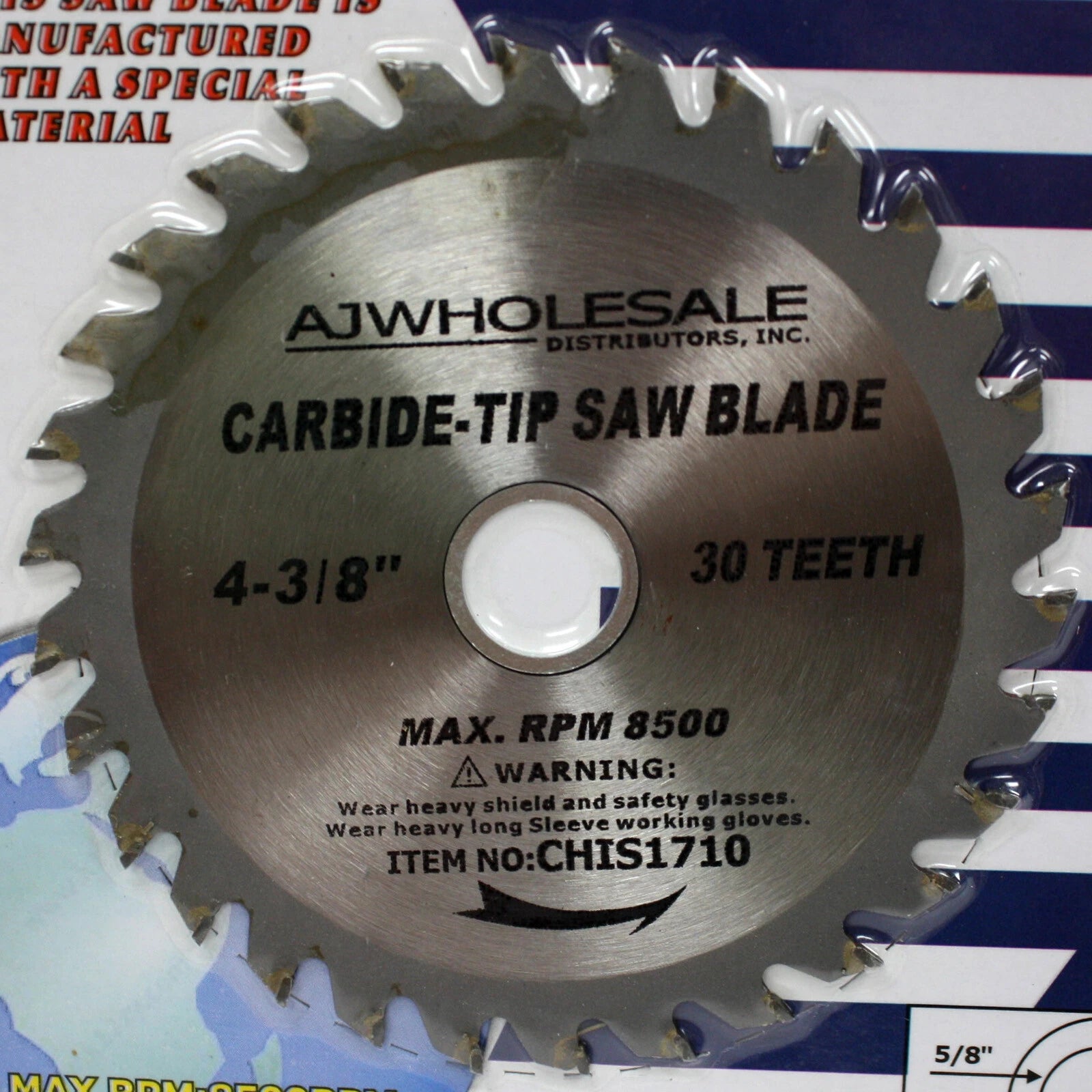 4-3/8" X 30 Teeth Carbide Tip Saw Blade 5/8 - 3/4" Arbor For Circular