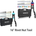 16" Rivet Nut Tool With Metric & Sae Manual Riveter With Carrying Case