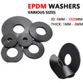 Black EPDM Rubber Flat Washers 4mm - 1020mm