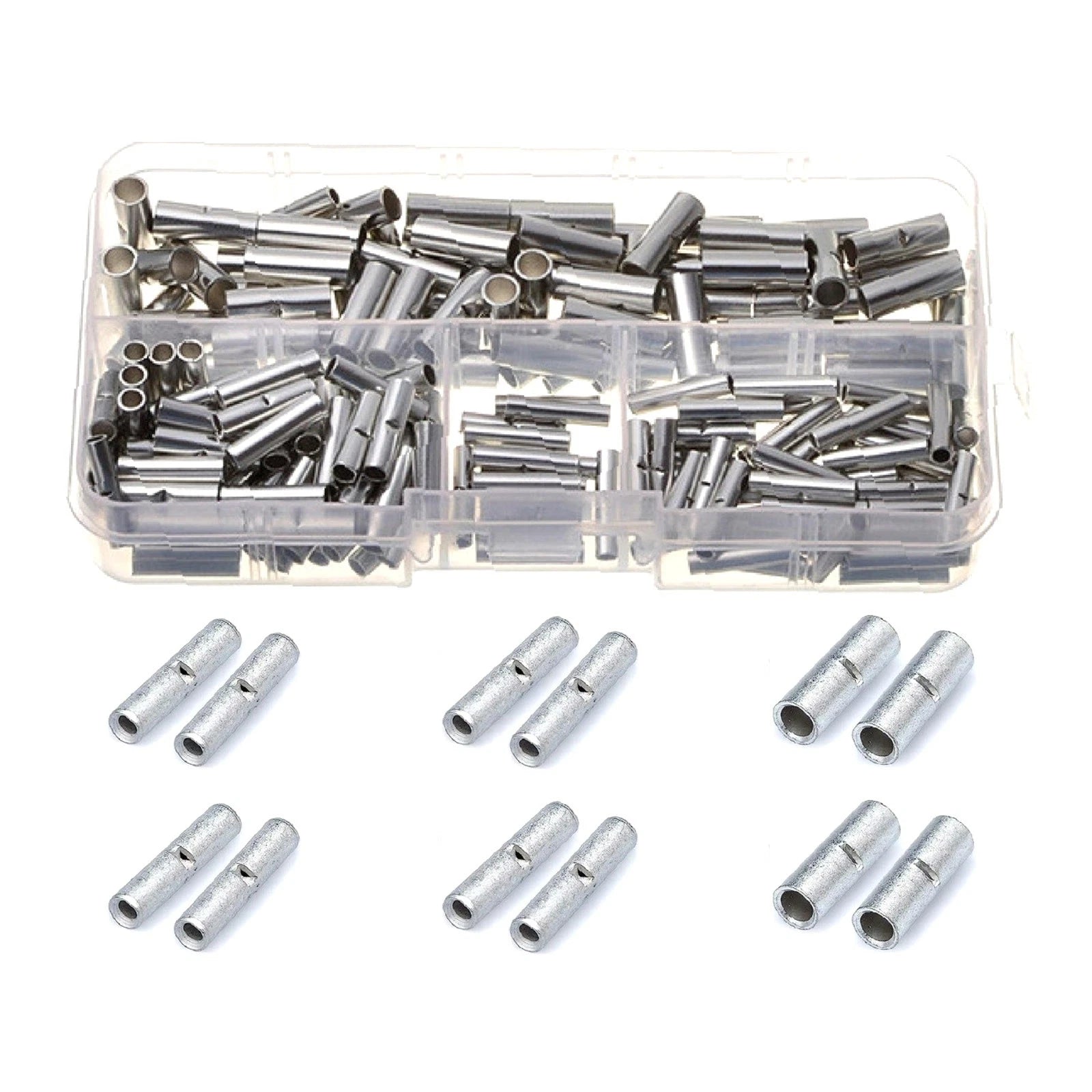 Copper Butt Splice Connectors Kit Non-insulated Crimp Terminals 22-10