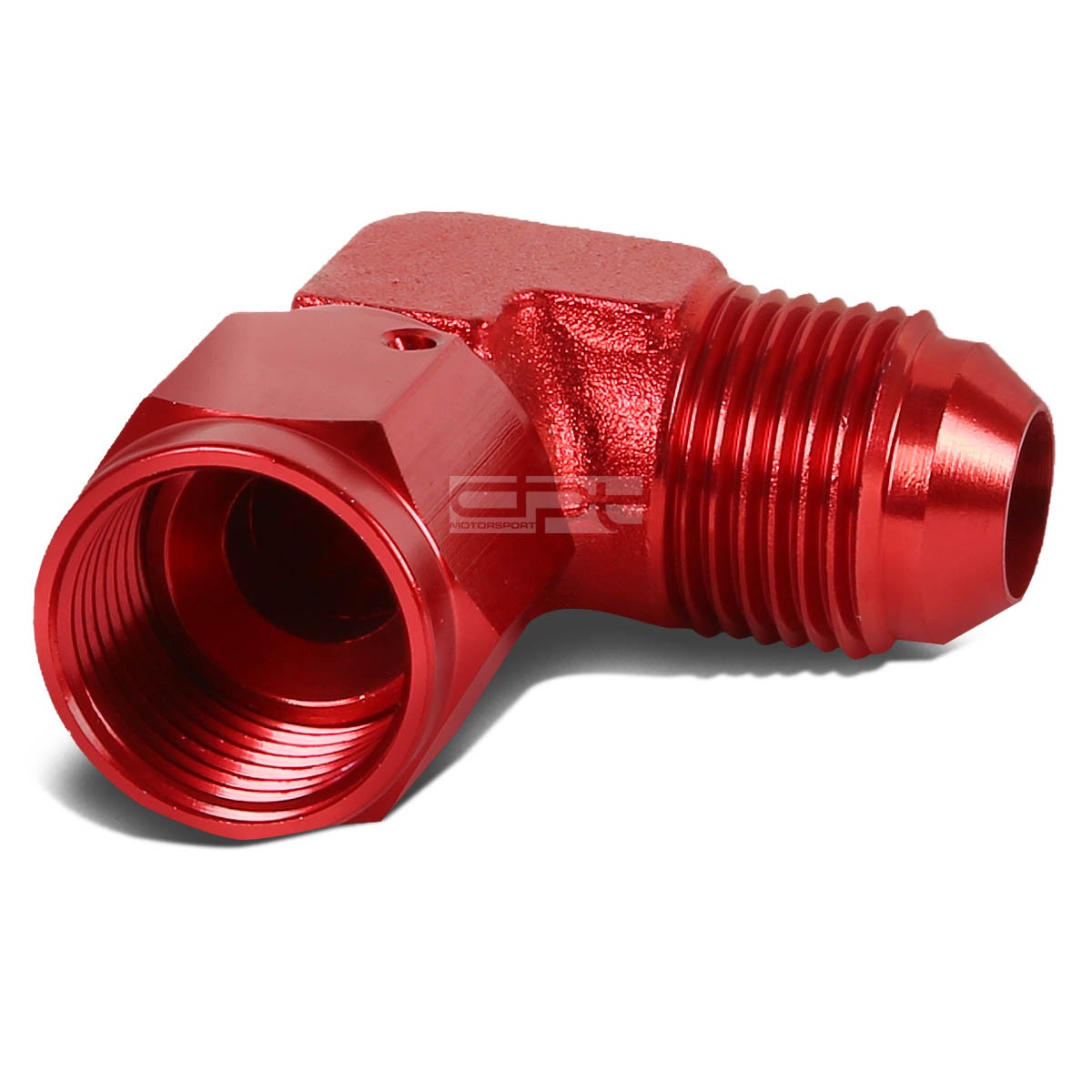 6an An-6 Male Female 90 Degree Bulkhead Flare Red Aluminum Anodized
