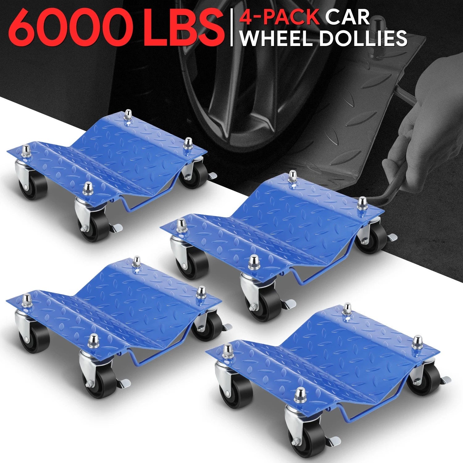 6000lbs Car Wheel Tire Dolly Steel Repair Dollies Auto Slide Mover