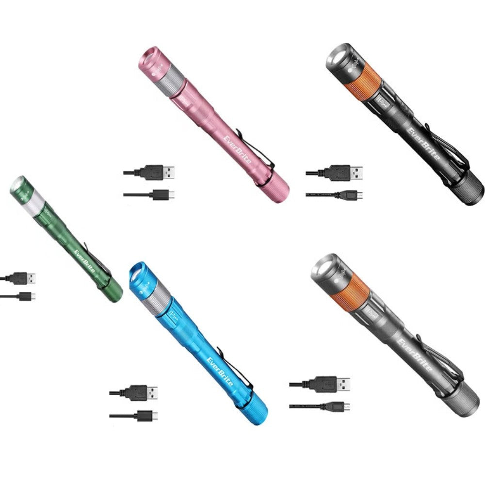 EverBrite Rechargeable Pen Light Zoomable Water Resistant Aluminum