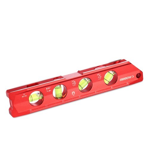 ARROW Torpedo Level Tool 8-Inch Magnetic with 0°/30°/45°/90° Bubbles by ARROW