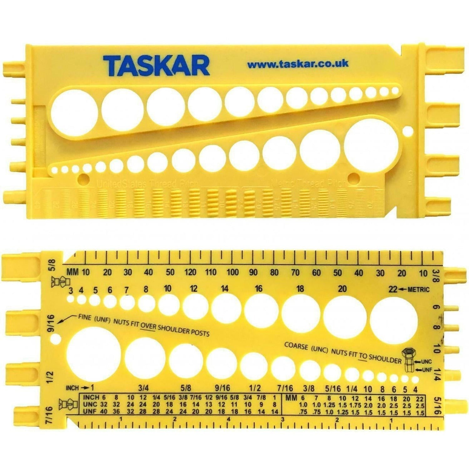 Taskar Nut, Bolt & Screw Measuring Gauge Imperial & Metric Size &