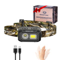 Mossy Oak 600 Lumens LED Headlamp Motion Sensor Dual Power Source Head