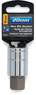 Titan 1/2-Inch Drive x 20mm Hex Bit Socket by Titan