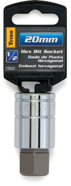 Titan 1/2-Inch Drive x 20mm Hex Bit Socket by Titan
