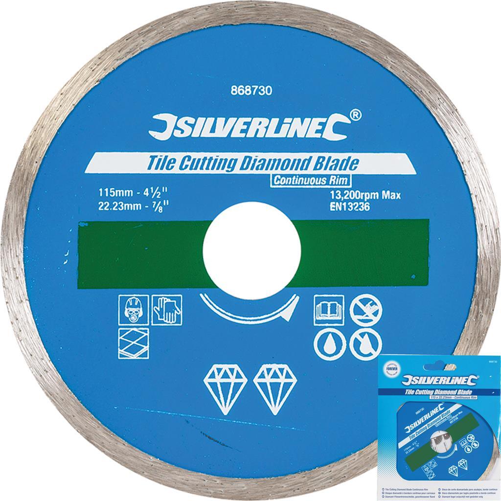Silverline Tile Diamond Cutting Disc Angle Grinder Blade Stone 4.5" 115mmOpens i
