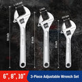 Workpro 3-piece Adjustable Wrench Set Forged Carbon Steel Sae &