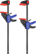 WORKPRO 2-Pack 12" Light Duty F Clamp One Hand Quick-Release Wood Clamp/Spreader