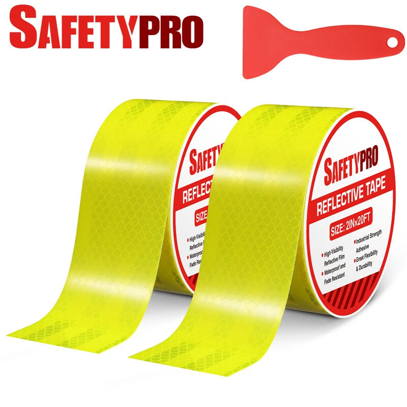 Safetypro 2 Packs Yellow Reflective Tapes Squeegee Tool Safety