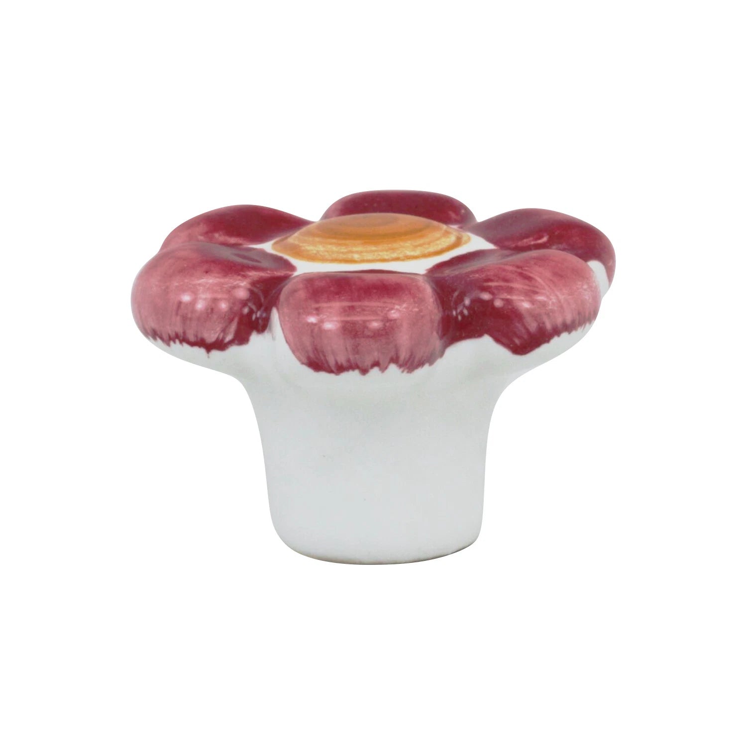 Red Pastel Flower Child Ceramic 1-9/16" Kitchen Cabinet Knob