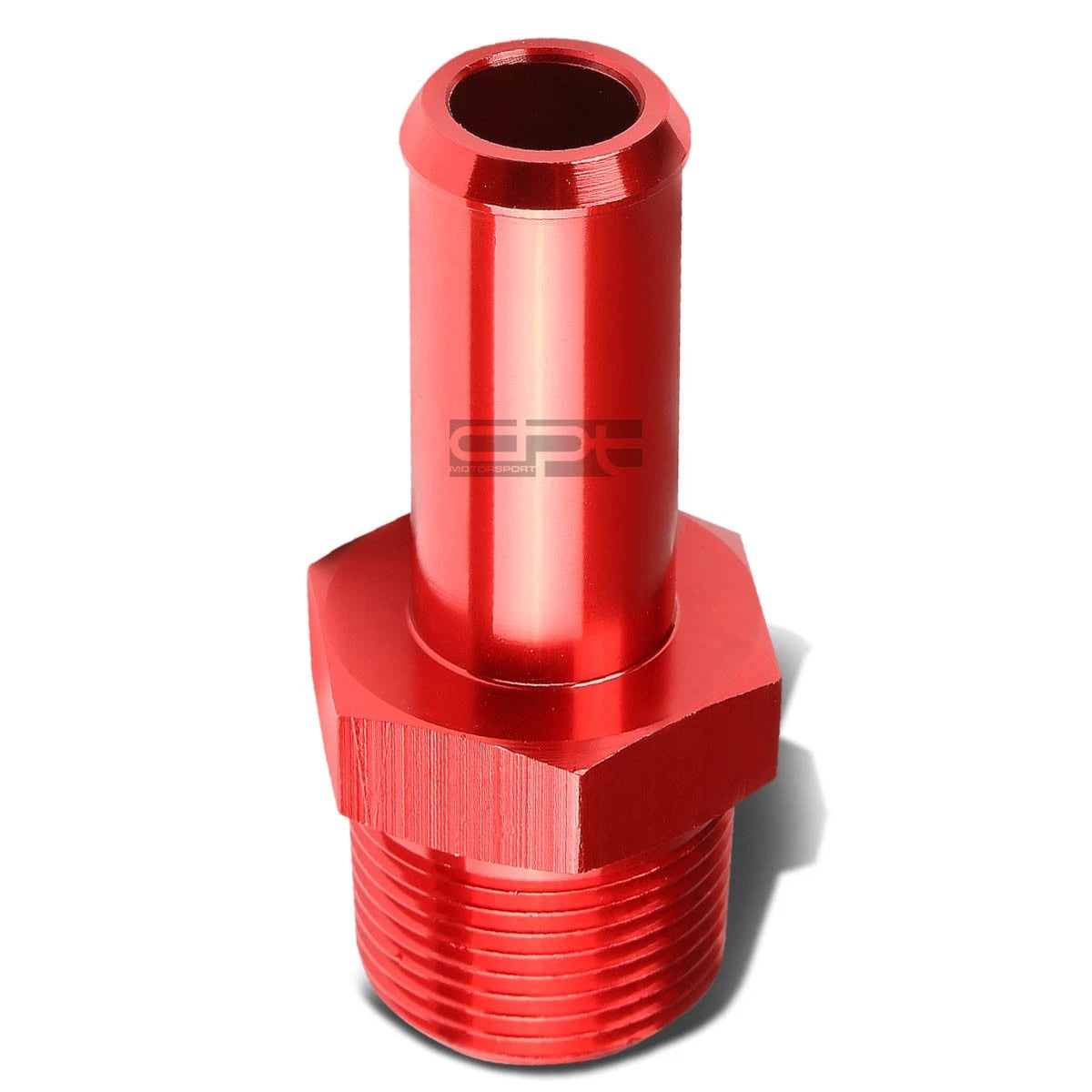 3/4" Npt Male Straight To 3/4" Hose Barb Nipple Red Aluminum Finish
