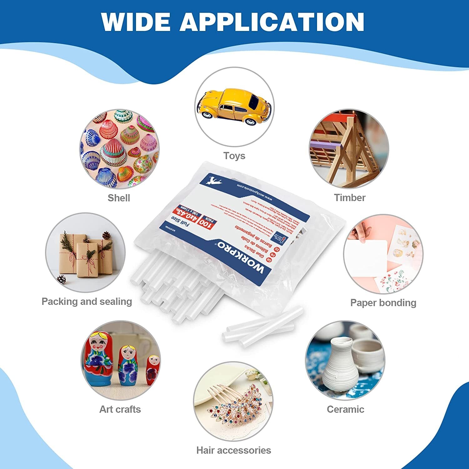 WORKPRO 100-Pack Hot Glue Sticks by WORKPRO