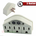 Lot 3 Sensor Photo Cell Night Light Wall Tap Adapter 3 Outlet