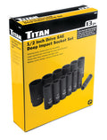 Titan 13-Piece 1/2" Drive SAE Deep Impact Socket Set by Titan