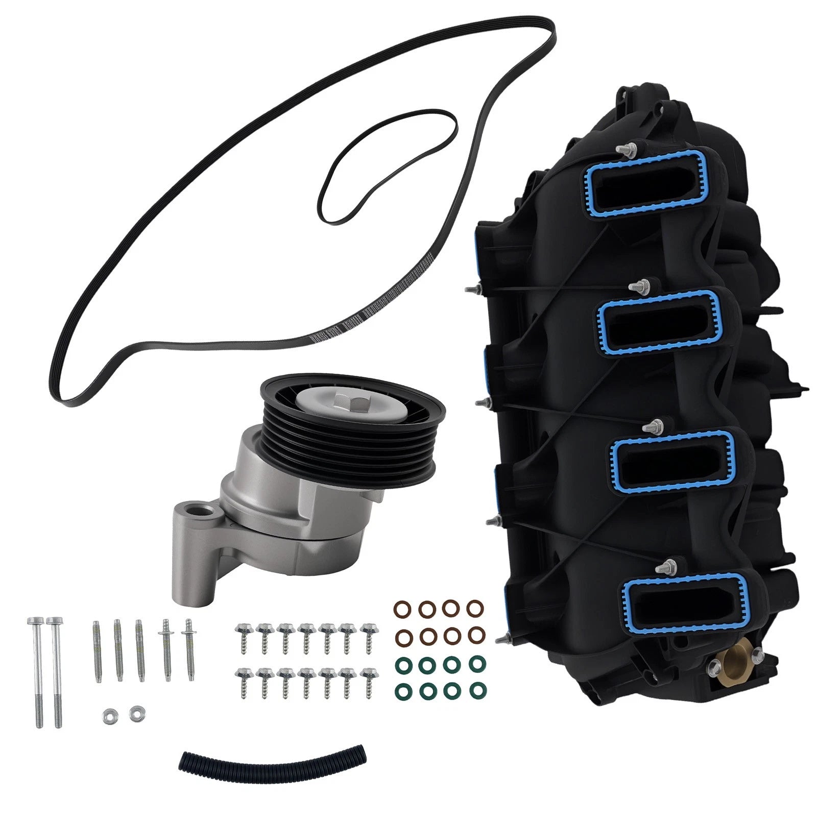 Complete Drive Belt Tensioner Kit with Intake Manifold for 2003-2006 GM Trucks
