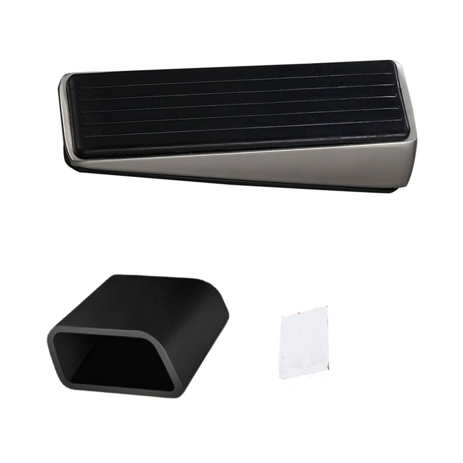 Zinc Alloy Wedge Door Stop Stopper Holder Kit Wall Safety Protector