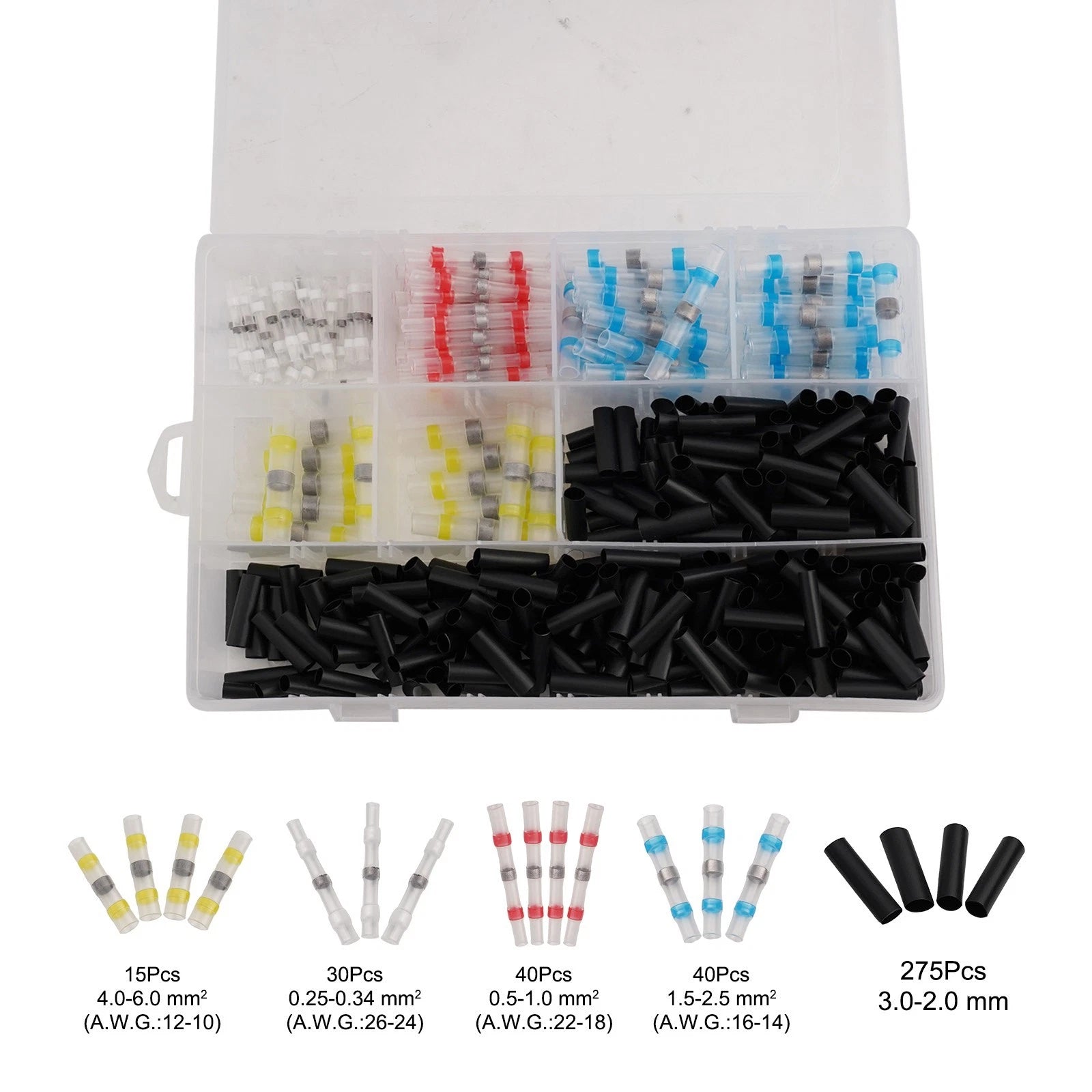 Insulated And Sealed Wire Terminal Kit With Waterproof Butt Connectors