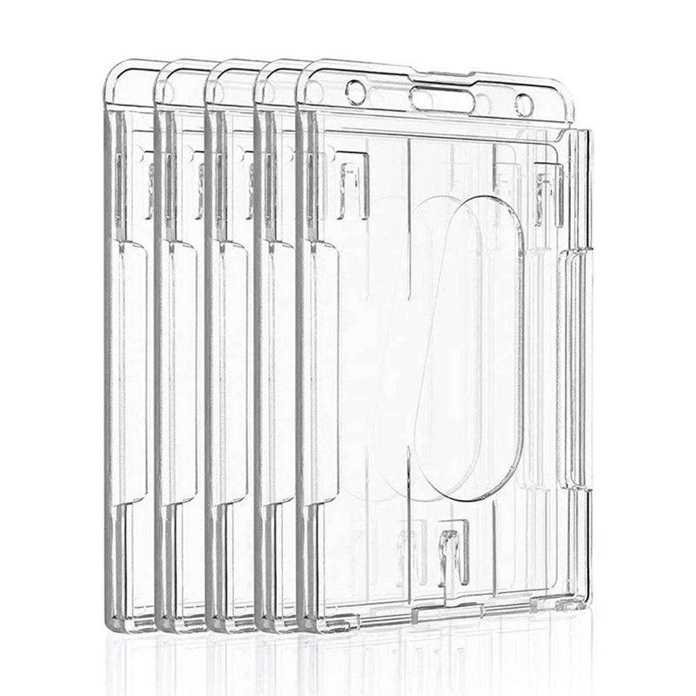 10pack Clear Dual Id Card Badge Storage Holder Vertical Slim