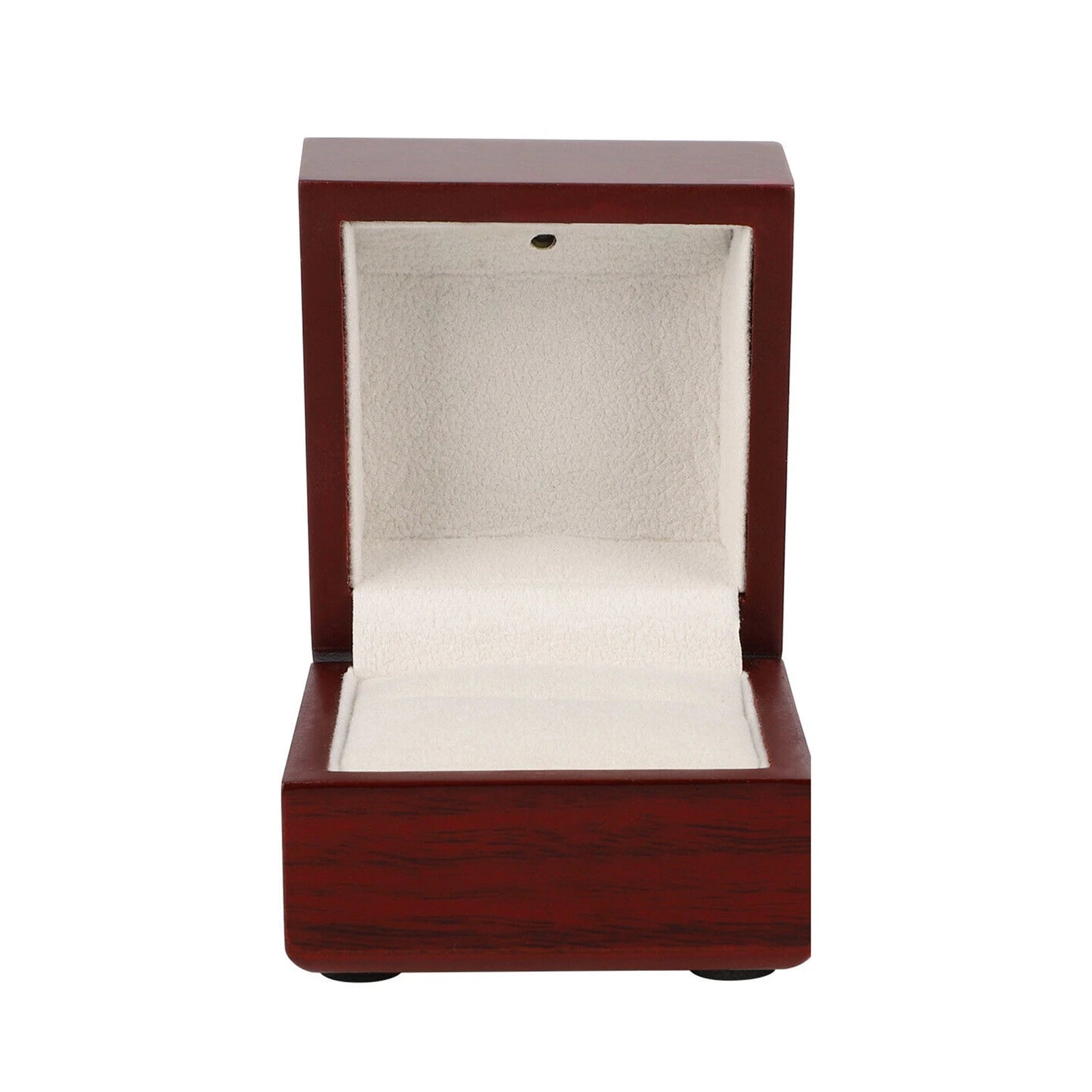 65x60x52mm Wooden Ring Box Display Jewelry Earring Gift Holder With