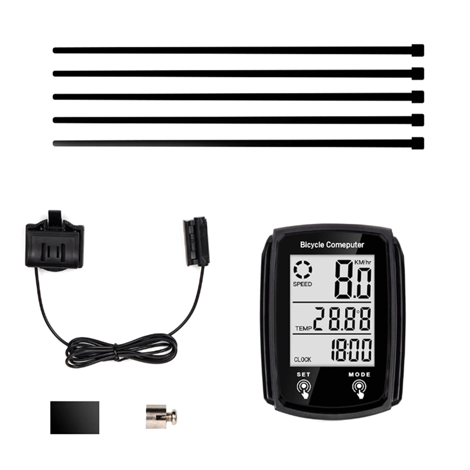 Waterproof Wired Lcd Digital Bicycle Computer Bikes Speedometer