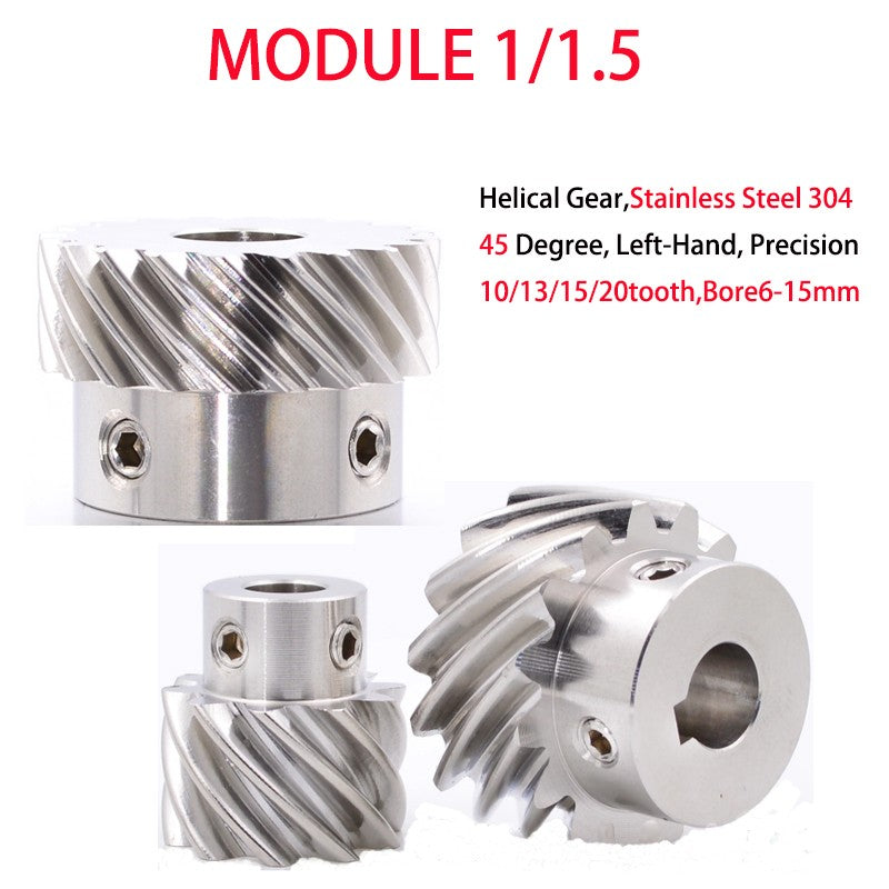 Helical Gear Module 1 1.5 45° Left-hand Motor Pinion