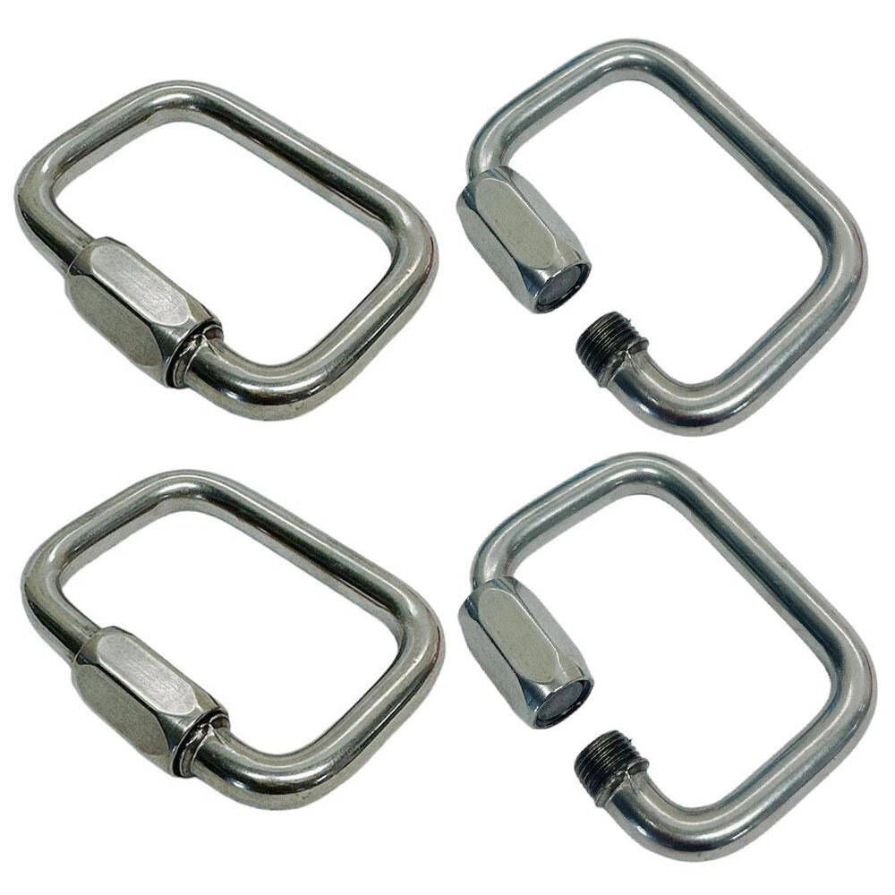 Stainless Steel T316 3/8" Square Quick Link Locking Carabiner 2,100