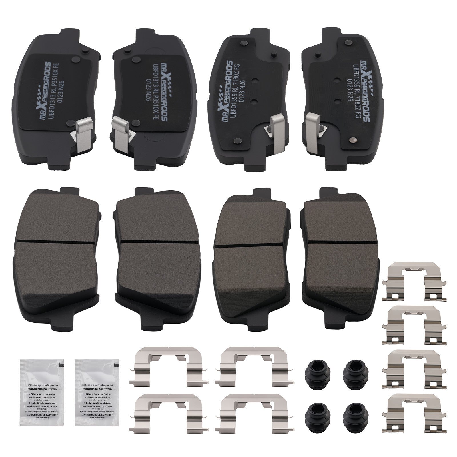 8x Front Rear Brake Pads Kit for Hyundai Santa Fe 2010-2012/Kia