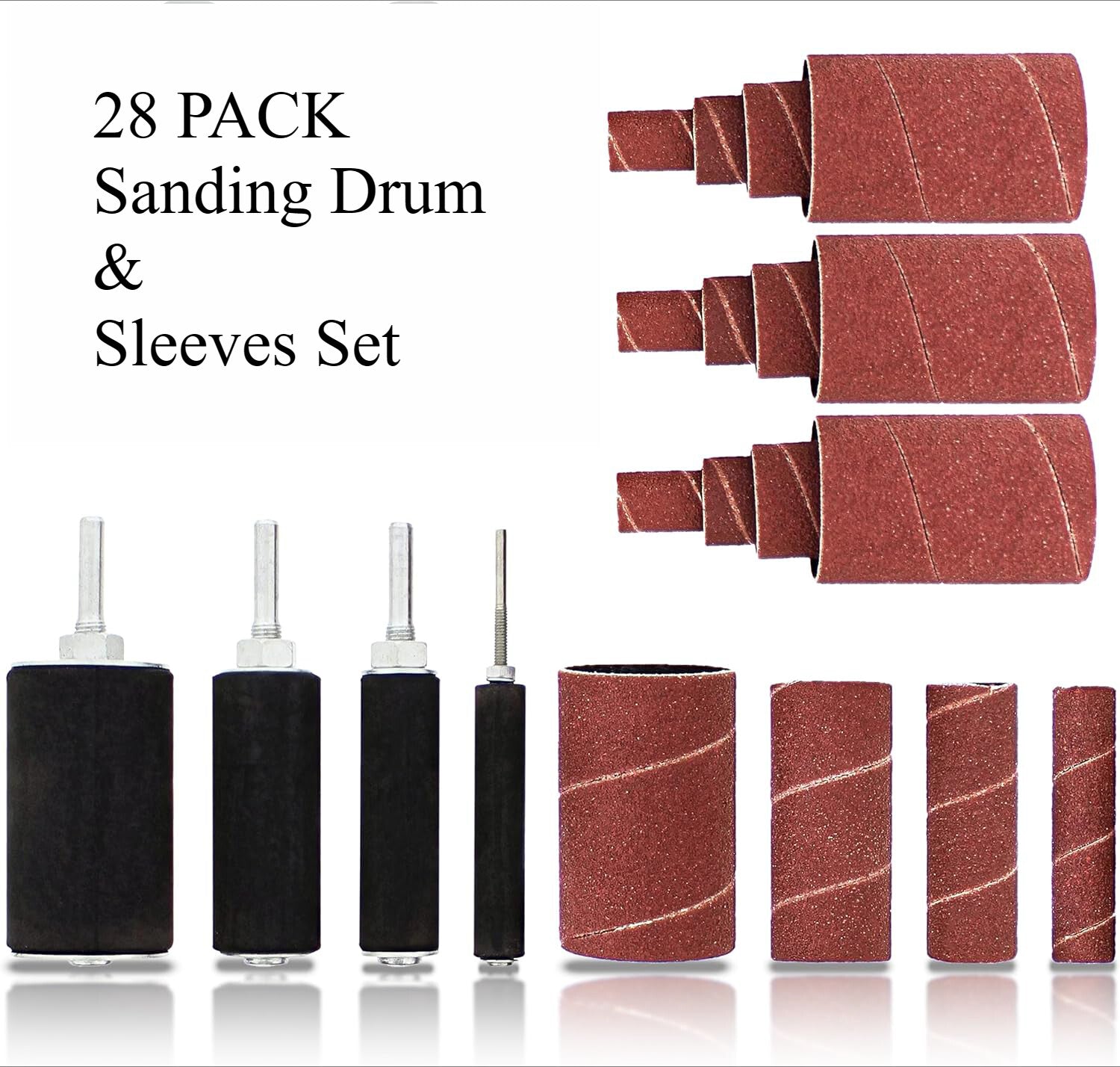 28 Pack 2" Sanding Drums and Sleeves by Unbranded