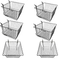 Set Of Black Metal Wire Slatwall Gridwall Pegboard Deep Basket Rack