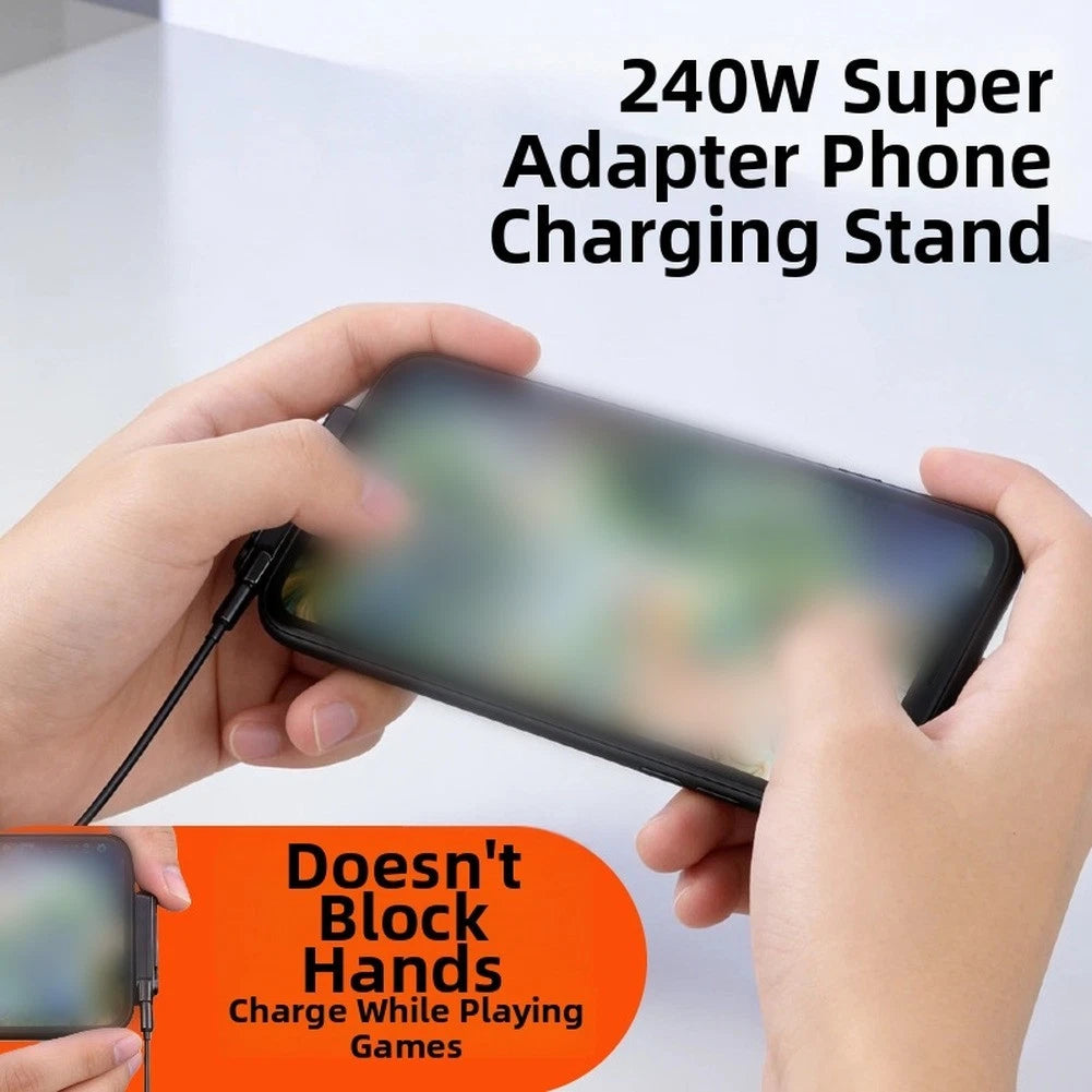 240W Compact Usb C Charging Adapter With Foldable Stand For Phones