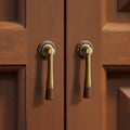 Solid Brass And Wood Cabinet Handle Knob For Drawers Vintage Single