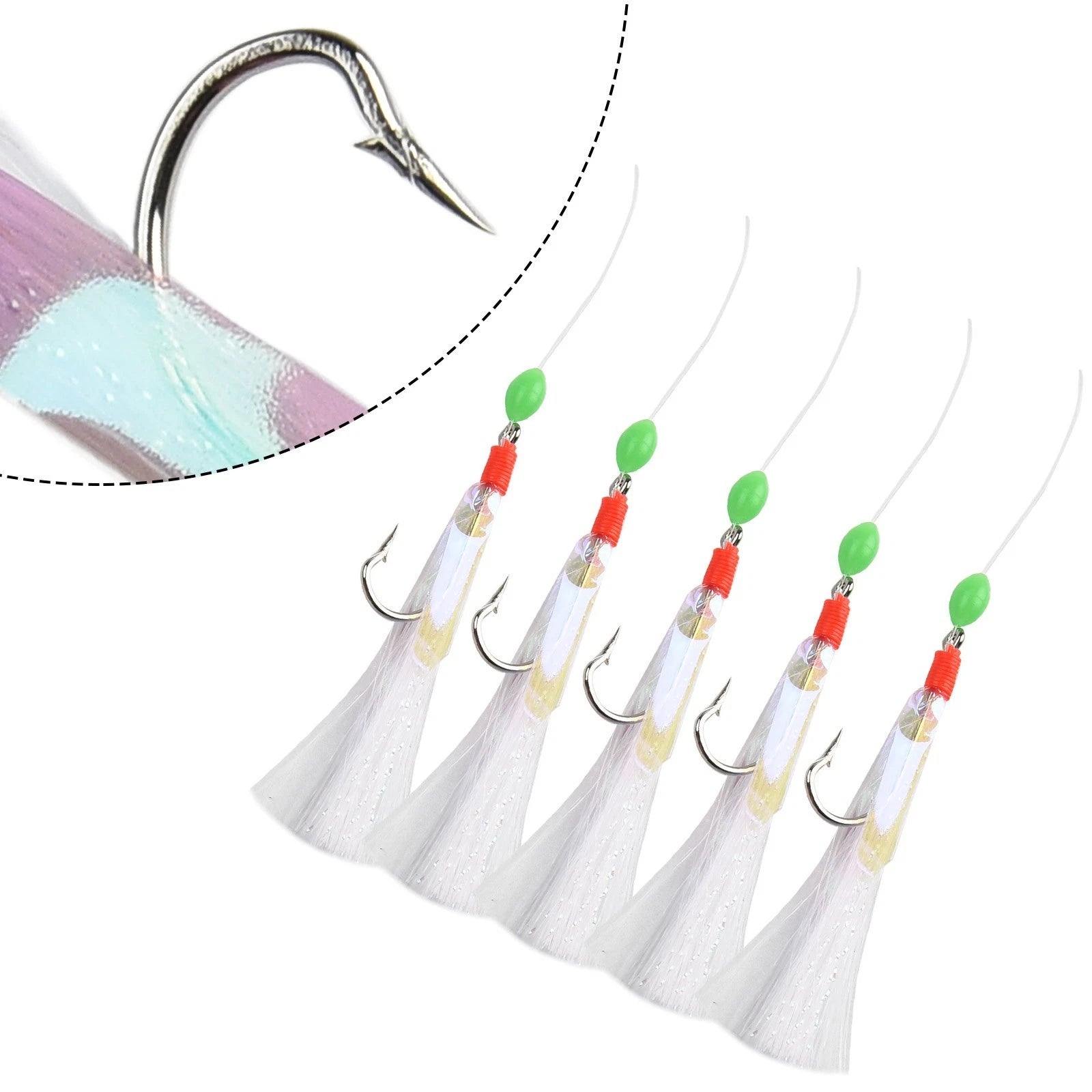 Fishing Hooks Bait Herring High-carbon Steel Lumi Beads Lure Outdoor