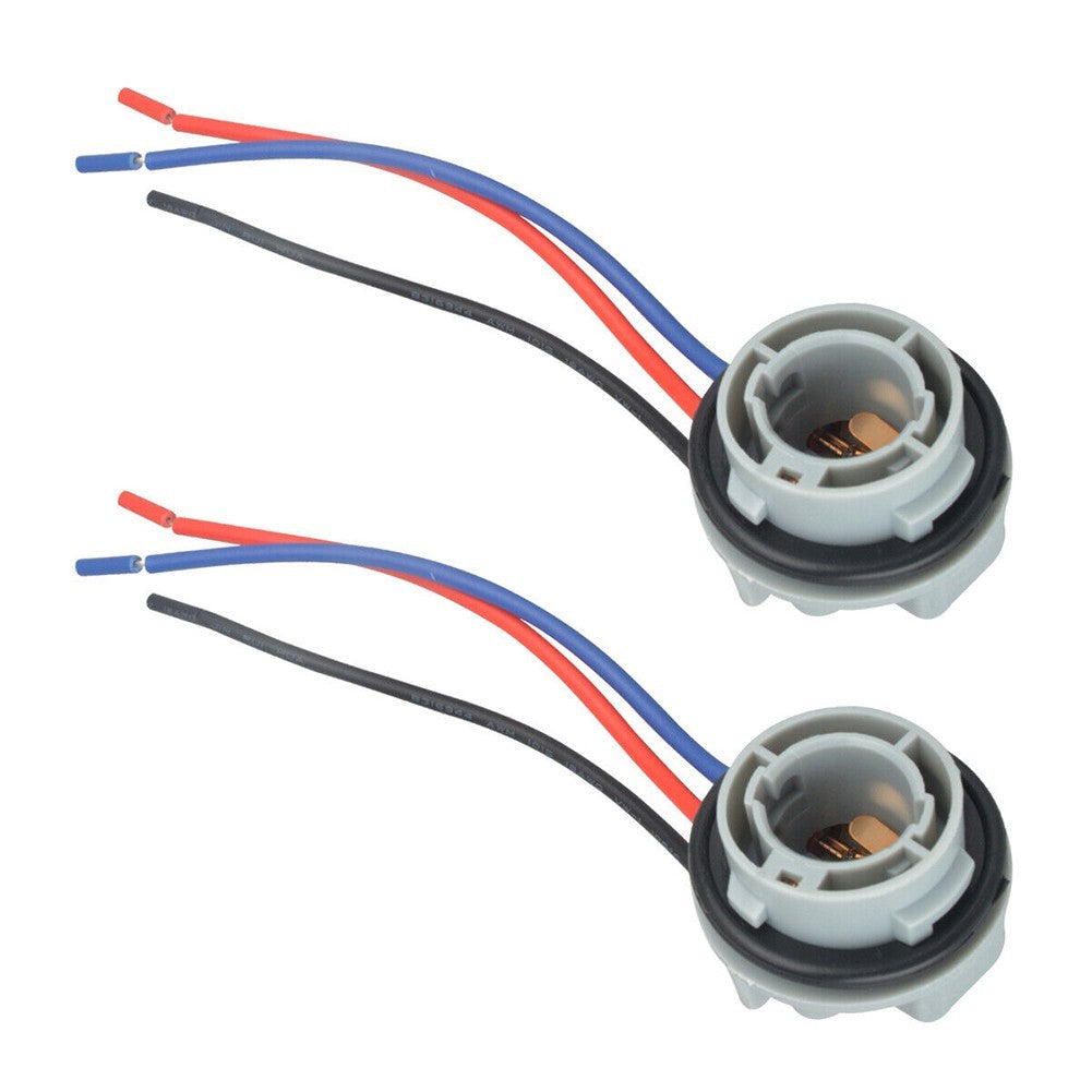 1157 LED Stop Brake Turn Signal Socket Harness Wire Pigtail Grey BlackOpens in a