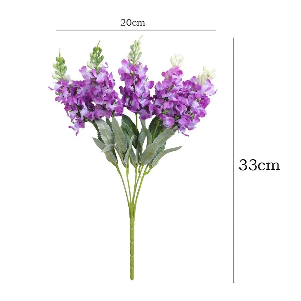 Flower Bouquet Artificial Hyacinth Plastic Stems 5 Stems Lifelike